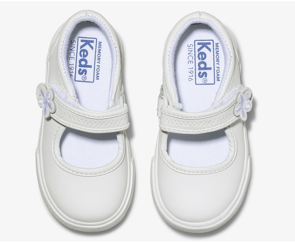 Slip Ons Keds Niños Blancas - Ella Mary Jane - 647-CMTIAZ